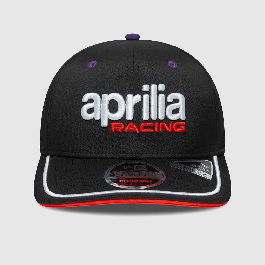 Gorra Aprilia Racing Team 9SEVENTY Stretch Snap Negra - Racing Fans