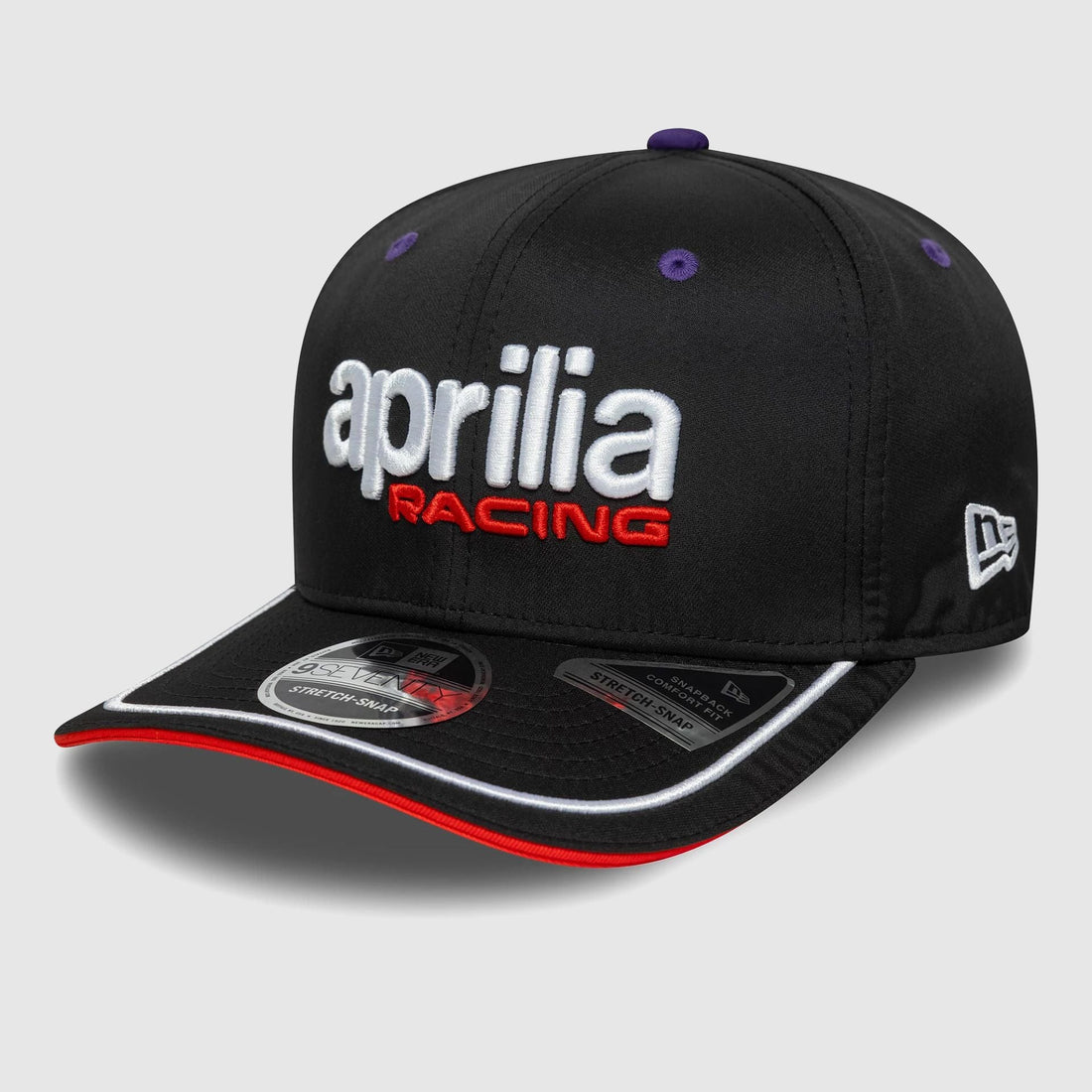 Gorra Aprilia Racing Team 9SEVENTY Stretch Snap Negra - Racing Fans