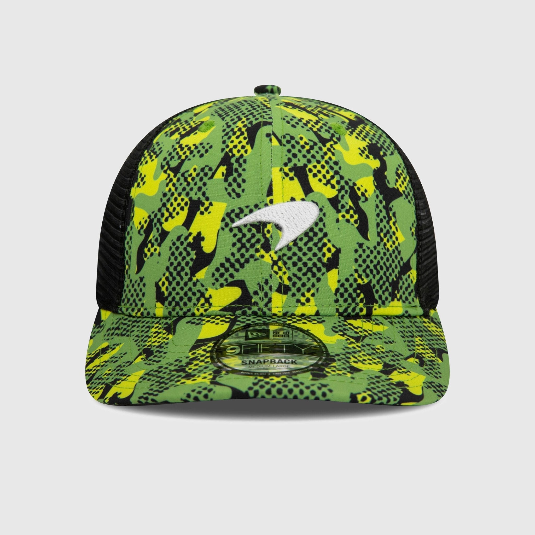 Gorra McLaren F1 Team 9FIFTY Camo Neon Green Trucker - Racing Fans